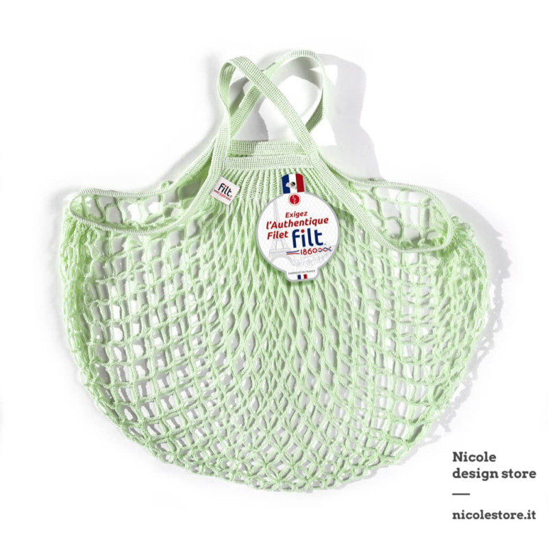 Filt 1860 elixir mint cotton mesh net shopping bag with handle