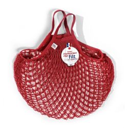 Filt 1860 rouge red cotton mesh net shopping bag with handle