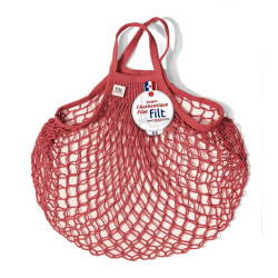Filt 1860 brick red brique cotton mesh net shopping bag with handle