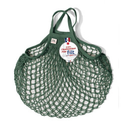 Filt 1860 forest green forêt cotton mesh net shopping bag with handle