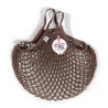 Filt 1860 marron sépia brown cotton mesh net shopping bag with handle