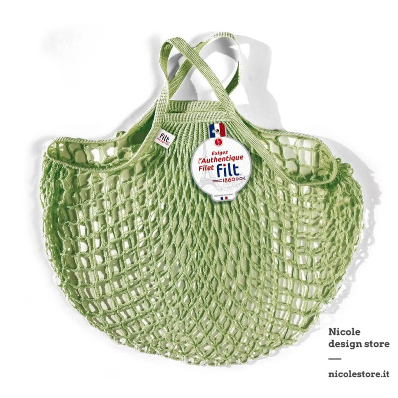 Filt 1860 pergola green cotton mesh net shopping bag with handle Filt 1860 pergola green cotton mesh net shopping bag with handle