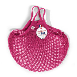 Borsa a rete in cotone con manico a mano rosa lampone raspberry Filt 1860