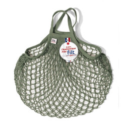 Filt 1860 scout dark green cotton mesh net shopping bag with handle