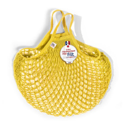 Borsa a rete in cotone con manico a mano giallo jaune solarium Filt 1860