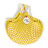 Filt 1860 sunshine yellow jaune solarium cotton mesh net shopping bag with handle