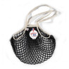 Filt 1860 noir ecru black cotton mesh net shopping bag with shoulder handle