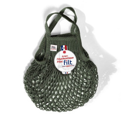 Filt 1860 kaki green small cotton mesh net shopping bag with handle
