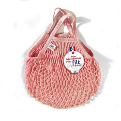 Borsa a rete piccola in cotone rosa rose layette Filt 1860