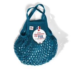 Filt 1860 blue aquarius small cotton mesh net shopping bag with handle
