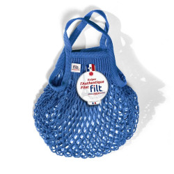 Filt 1860 bleu Matisse blue small cotton mesh net shopping bag with handle