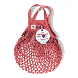 Filt 1860 brick red brique small cotton mesh net shopping bag with handle