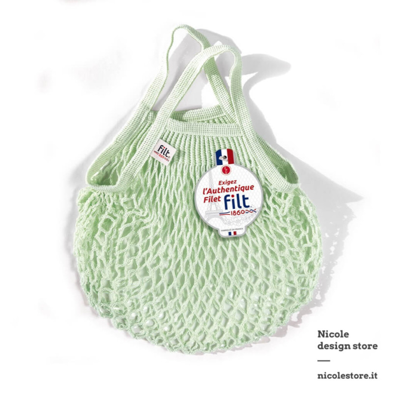 Borsa a rete piccola in cotone menta elixir Filt 1860 Borsa a rete piccola in cotone menta elixir Filt 1860