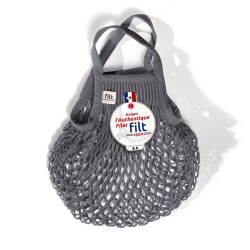 Borsa a rete piccola in cotone grigio piombo gris lead Filt 1860