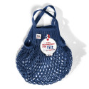 Filt 1860 bleu ink blue small cotton mesh net shopping bag with handle