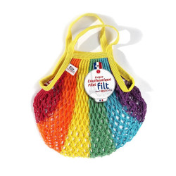 Filt 1860 rainbow small cotton mesh net shopping bag with handle