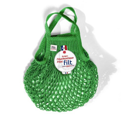 Filt 1860 lettuce green vert laitue small cotton mesh net shopping bag with handle
