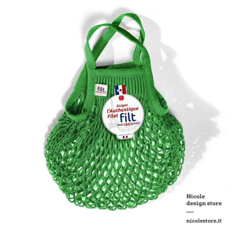 Borsa a rete piccola in cotone verde lattuga vert laitue Filt 1860 Borsa a rete piccola in cotone verde lattuga vert laitue Filt 1860