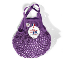 Filt 1860 purple plum violet prune small cotton mesh net shopping bag with handle