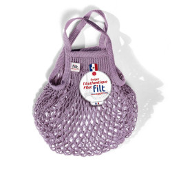 Filt 1860 thé à la rose purple small cotton mesh net shopping bag with handle