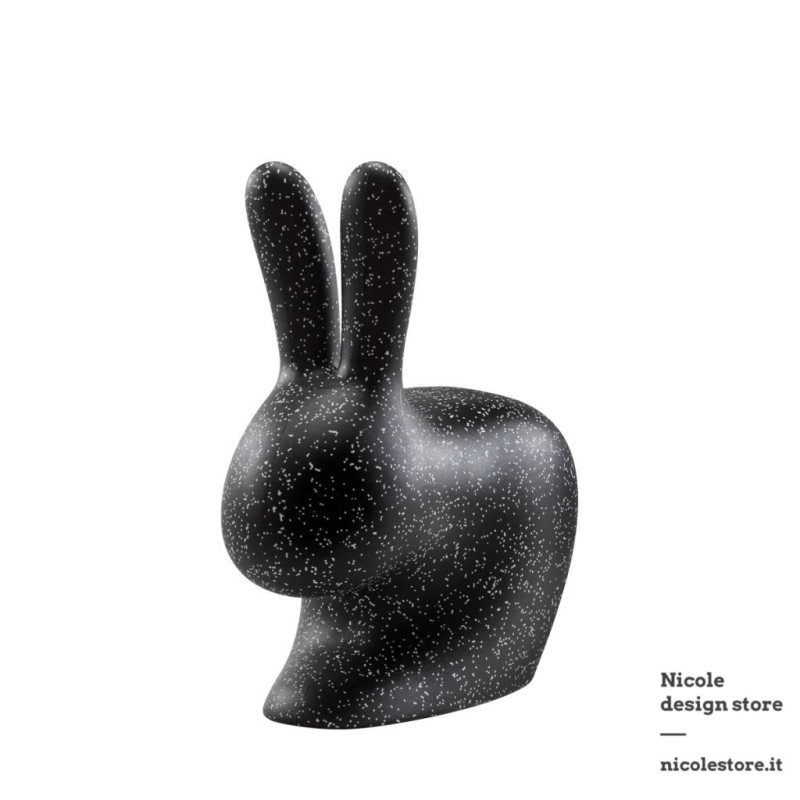 Qeeboo Rabbit Chair Dots Black White Qeeboo Rabbit Chair Dots Black White