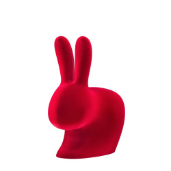 Qeeboo Rabbit Chair Velvet Finish Red