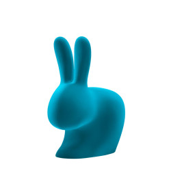 Qeeboo Rabbit Chair Velvet Finish Turquoise