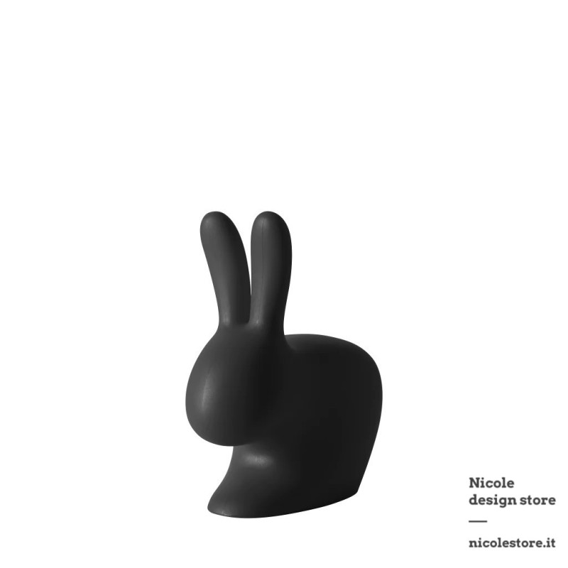 Qeeboo Rabbit Chair Baby Black Qeeboo Rabbit Chair Baby Black