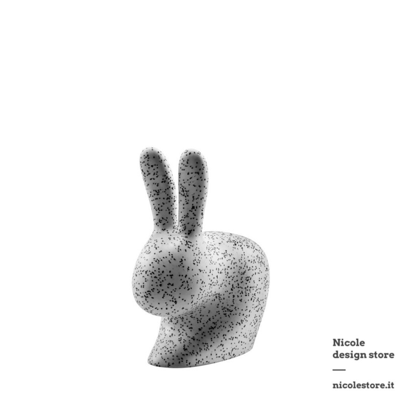 Qeeboo Rabbit Chair Baby Dots White Black