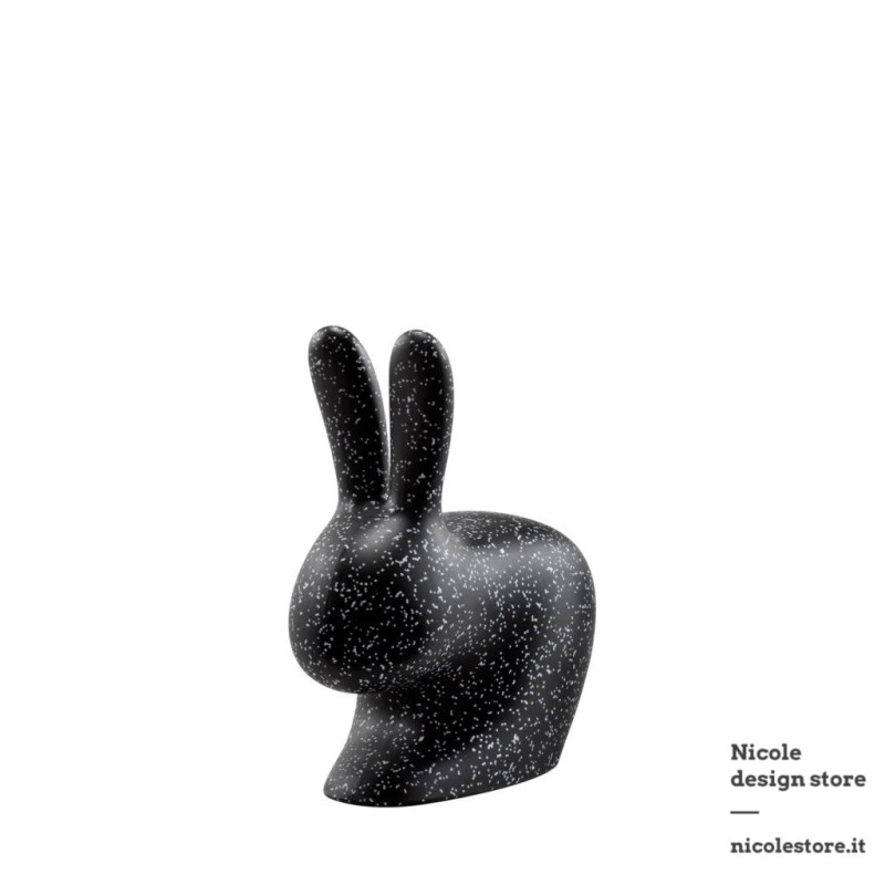 Qeeboo Rabbit Chair Baby Dots Black White Qeeboo Rabbit Chair Baby Dots Black White