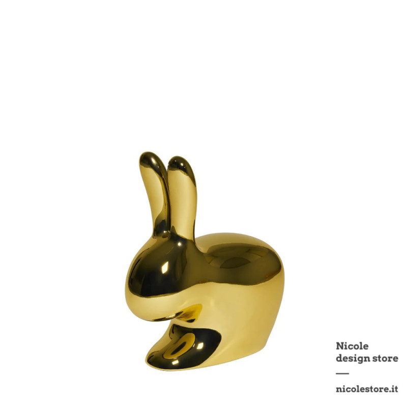 Qeeboo Rabbit Chair Baby Metal Finish Gold
