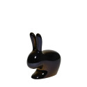 Qeeboo Rabbit Chair Baby Metal Finish Black Pearl