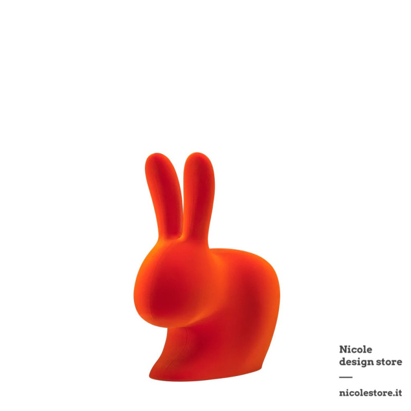 Qeeboo Rabbit Chair Baby Velvet Finish Orange Qeeboo Rabbit Chair Baby Velvet Finish Orange