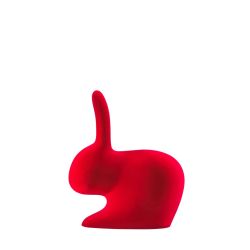 Qeeboo Rabbit Chair Baby Velvet Finish Red