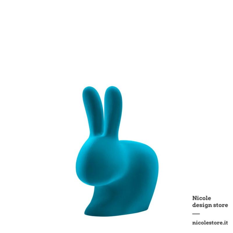 Qeeboo Rabbit Chair Baby Velvet Finish Turquoise Qeeboo Rabbit Chair Baby Velvet Finish Turquoise