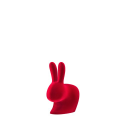 Qeeboo Rabbit XS Bookend Velvet Finish Red