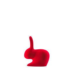 Qeeboo Rabbit XS Bookend Velvet Finish Red