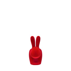 Qeeboo Rabbit XS Bookend Velvet Finish Red