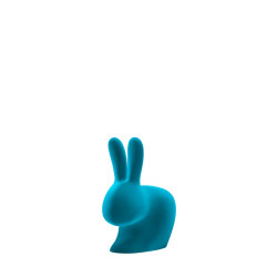 Qeeboo Rabbit XS Bookend Velvet Finish Turquoise