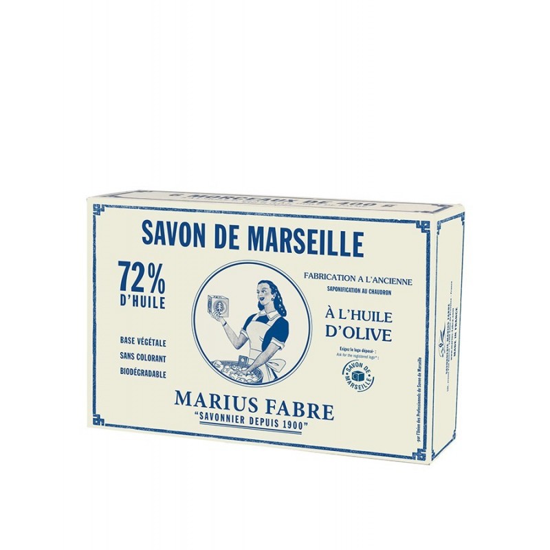 Box of 6 cubes with olive oil soap 400gr - NATURE - by Marius Fabre Box of 6 cubes with olive oil soap 400gr - NATURE - by Marius Fabre