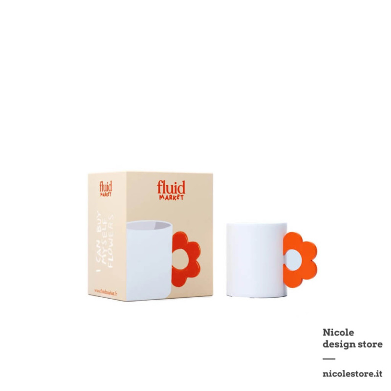 Fluid Market mug flower orange tazza fiore rosa