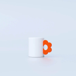 Fluid Market mug flower orange tazza fiore rosa