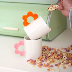 Fluid Market mug flower orange tazza fiore rosa