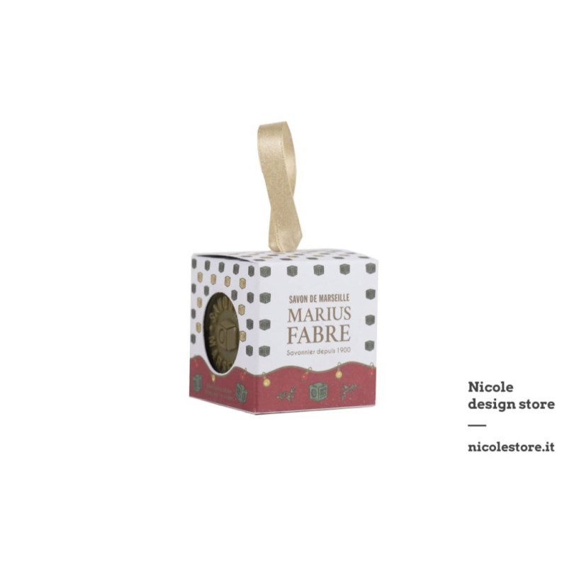 Marius Fabre cubo verde Noël da appendere sapone di Marsiglia olio d'oliva 100 g