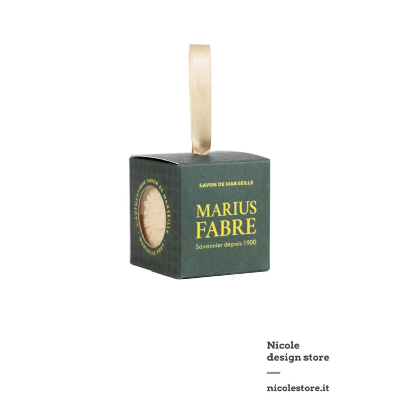Marius Fabre 125 years white Marseille vegetal oil soap with hook 100 g