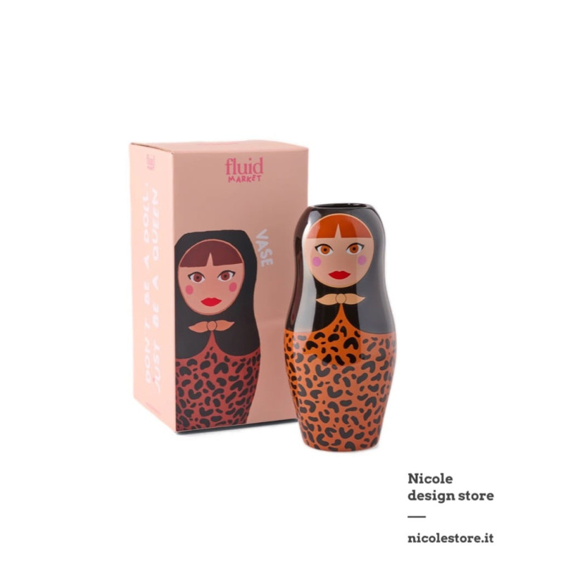 Fluid Market Vase Dolls Leopard