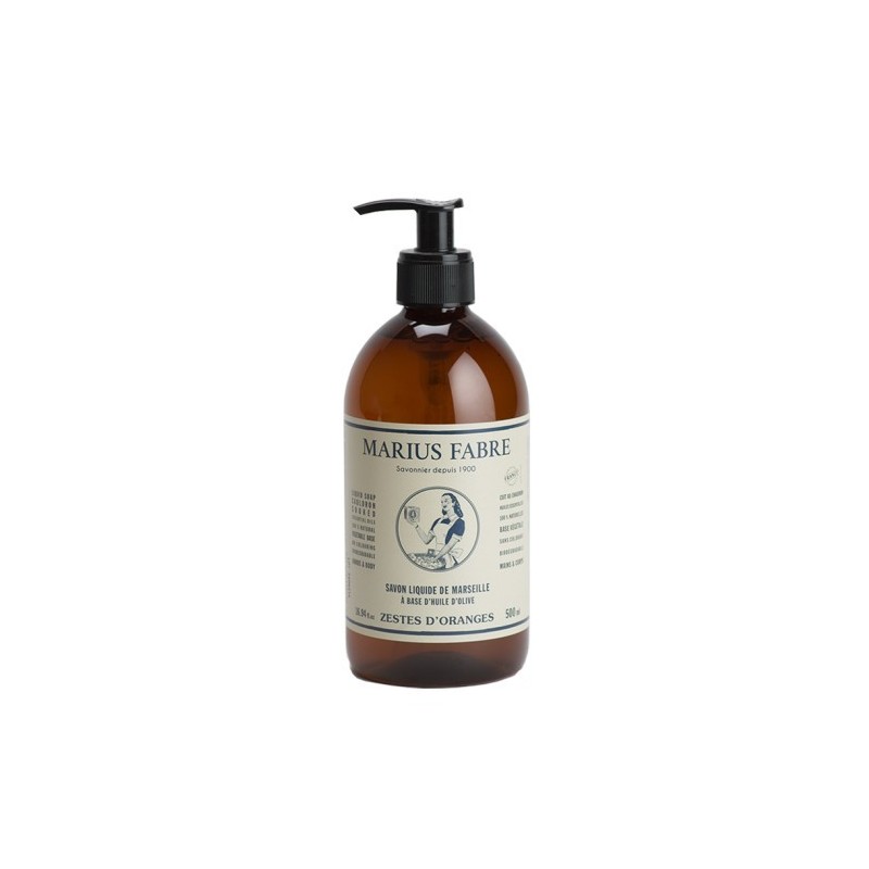 Liquid Marseille soap Orange Zests (500 mL & dispenser) by Marius Fabre Liquid Marseille soap Orange Zests (500 mL & dispenser) by Marius Fabre