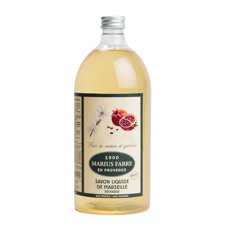 Marseille Liquid Soap Cherry Blossom & Pomegranate flavored (1L) Herbier by Marius Fabre