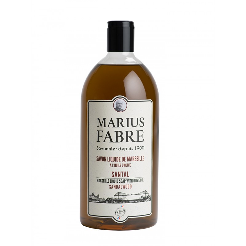 Marseille Liquid Soap Sandal Wood flavored (1L) Herbier by Marius Fabre