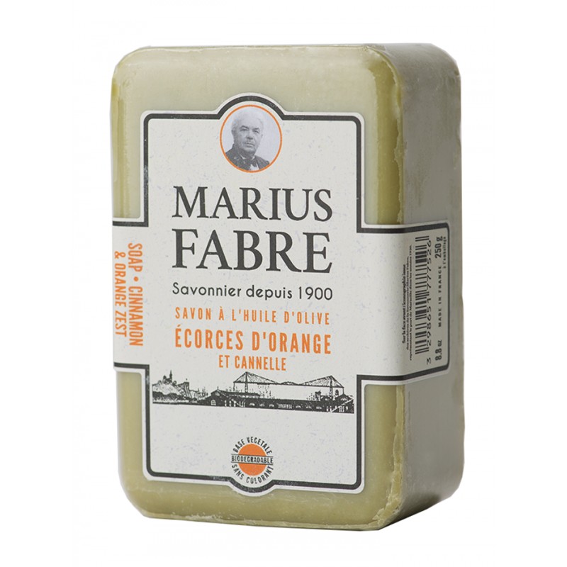 Marseille Orange Zest & Cinnamon perfumed pure olive oil soap (250gr) 1900 by Marius Fabre Marseille Orange Zest & Cinnamon perfumed pure olive oil soap (250gr) 1900 by Marius Fabre